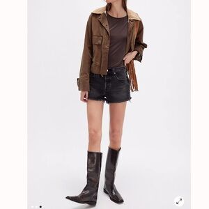 LEVI’S 501 Cut Off Denim Shorts Destroyed Black size 30 NWT high rise